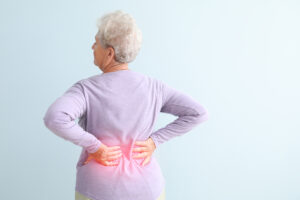 Lady with back pain